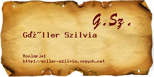 Göller Szilvia névjegykártya